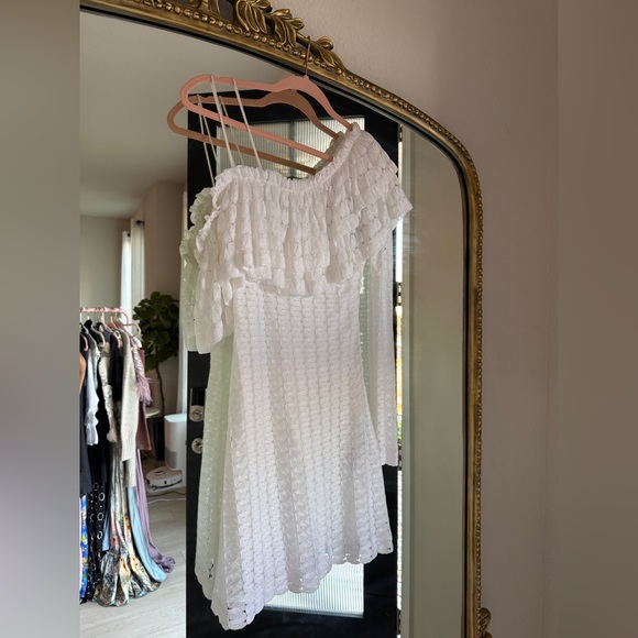 Missoni White Cold-shoulder Ruffled Crochet-knit Mini Dress - Picture 3 of 9